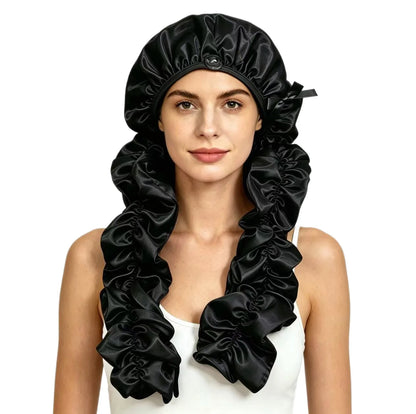 Satin Sleep Cap with Long Ruffle Tails - 5 colors