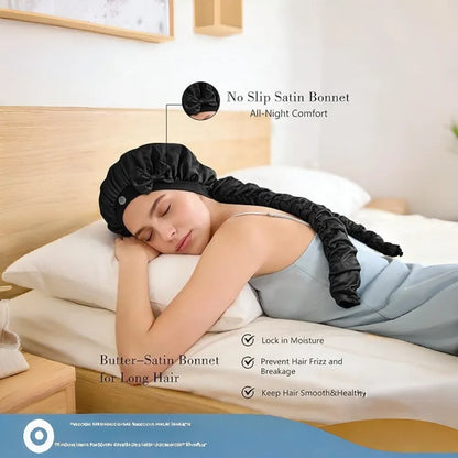 Satin Sleep Cap with Long Ruffle Tails - 5 colors