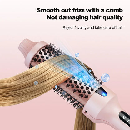 3-In-1 Heated Hair Styling Brush-Curl, Straighten &amp; Volumize